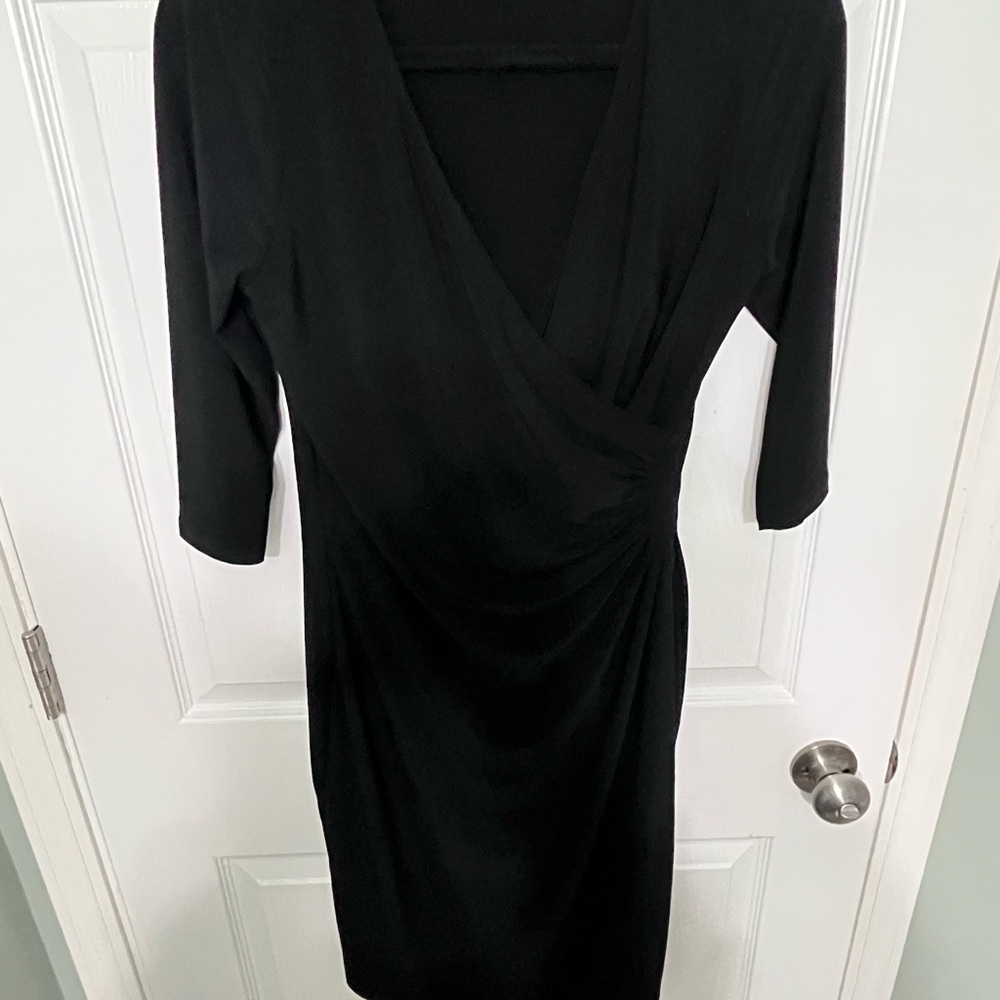 WHBM- Elegant Black Wrap Dress